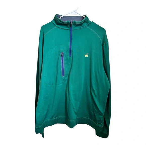 Masters Golf Sweater Green Quarter-Zip Pullover - Picture 5 of 11